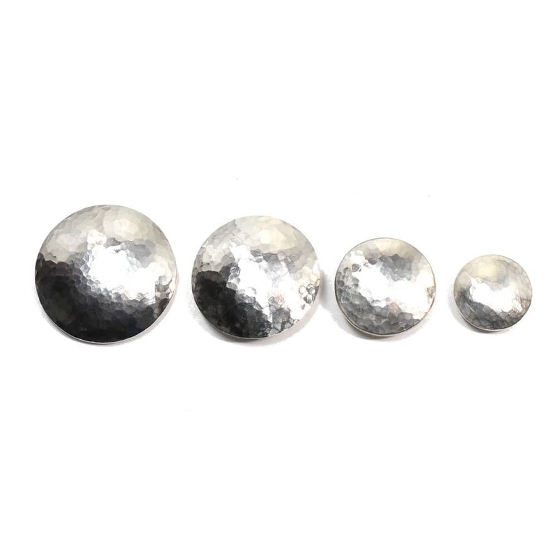 コンチョ レザークラフト金具 silver925 槌目模様 28mm コンチョ レザークラフト金具 silver925 槌目模様 28mm