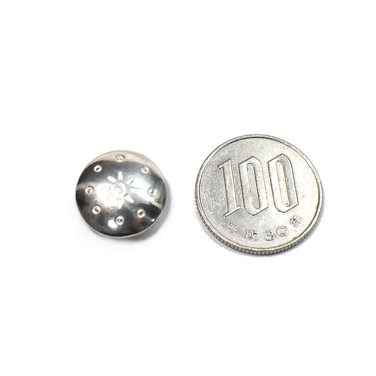 コンチョ レザークラフト金具 silver925 太陽模様 15mm コンチョ レザークラフト金具 silver925 太陽模様 15mm