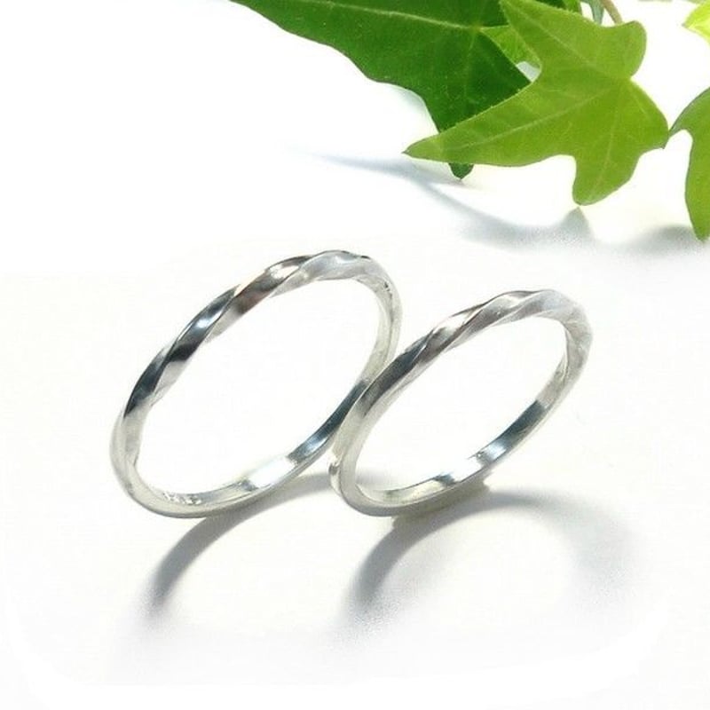 捻り入り シルバー ペア リング 1.5mm幅 | シルバー