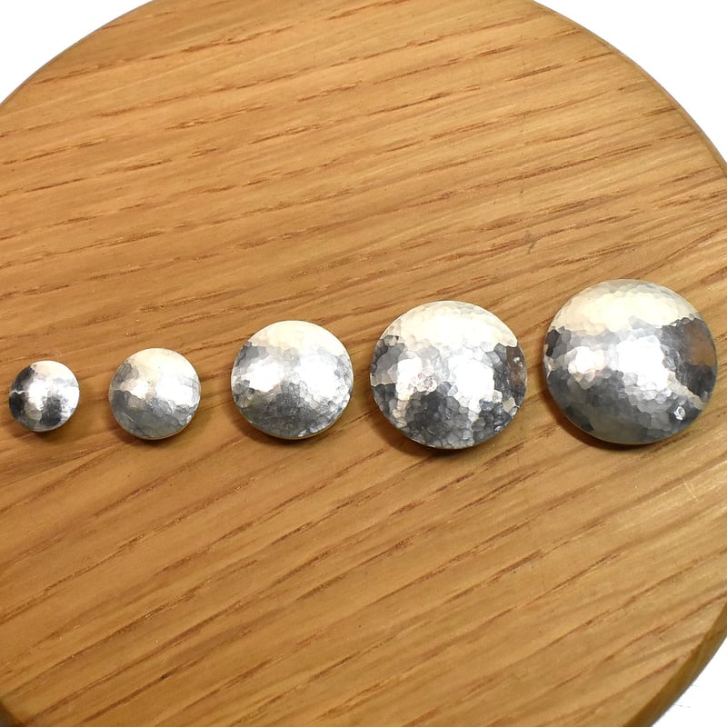 コンチョ レザークラフト金具 silver925 槌目模様 12mm コンチョ レザークラフト金具 silver925 槌目模様 12mm