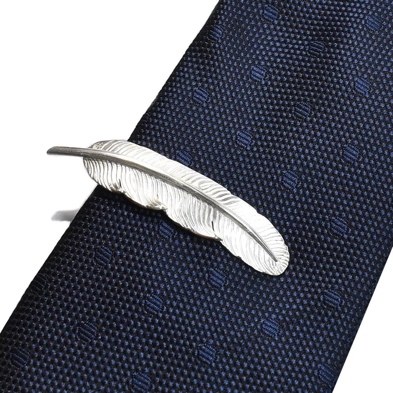 手彫り フェザー シルバー ネクタイピン | シルバーアクセサリー工房アンク