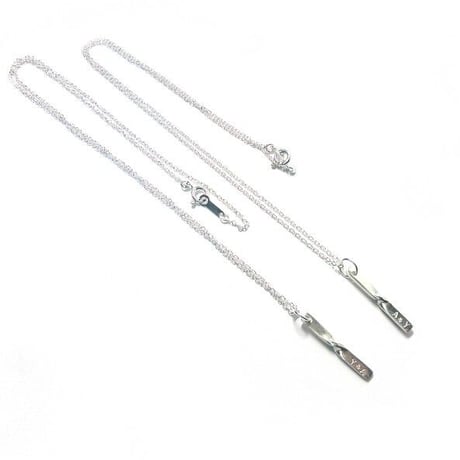 イニシャル入り　ツイストシルバーペアネックレス  40cm　50cm