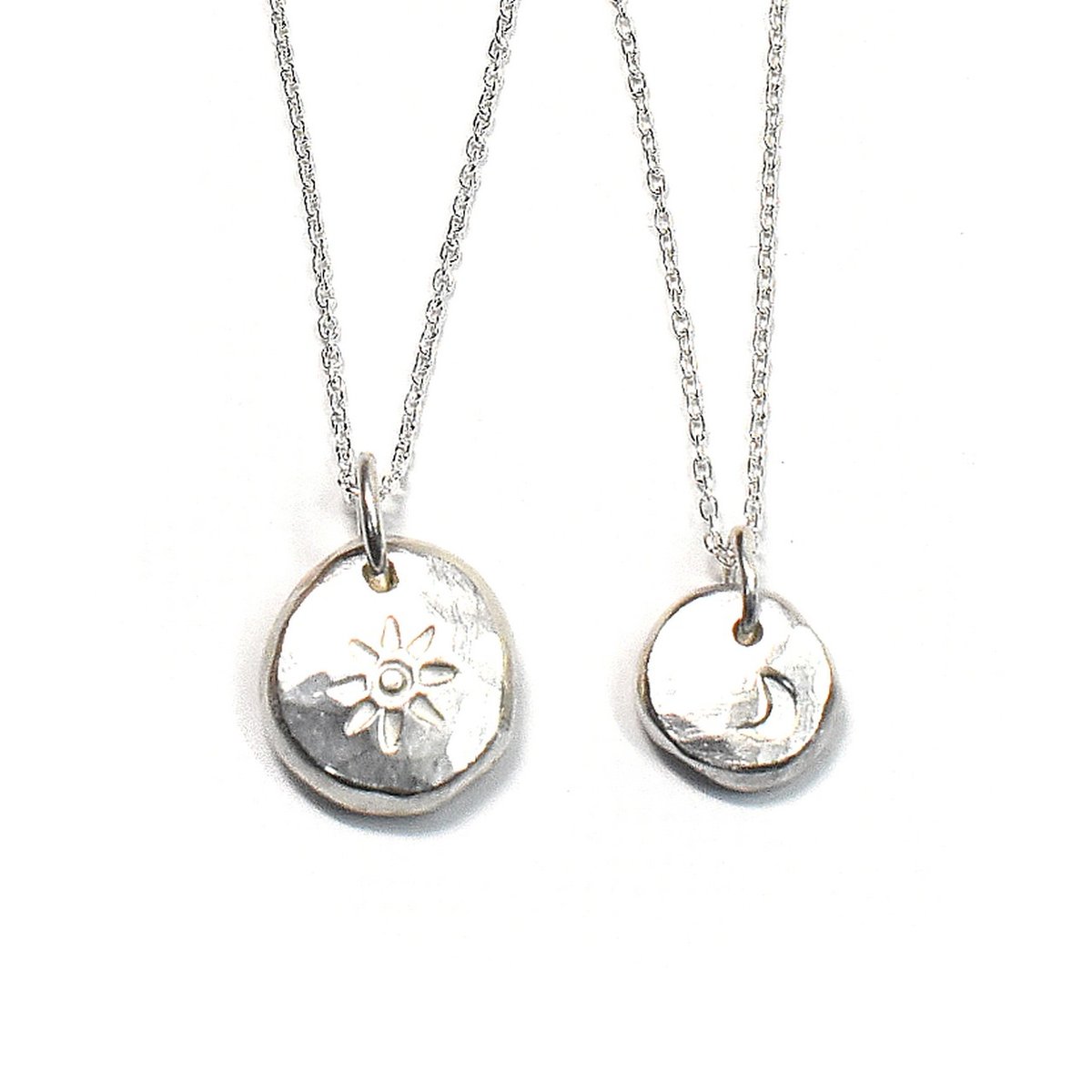 太陽と月 シルバー ペアネックレス PE-168 | シルバーアクセサリー工房