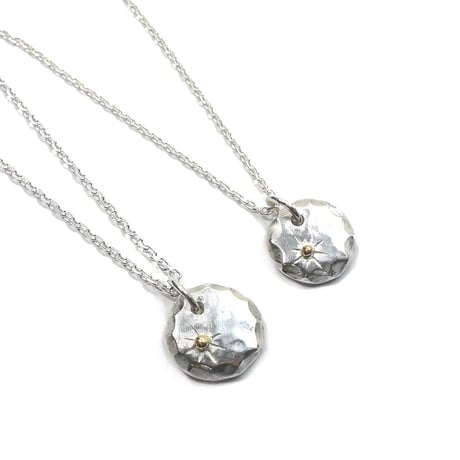 太陽模様シルバーペアネックレス   ta-010 一点物/一生もの