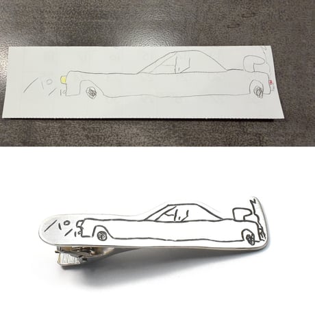 オーダーメイド オリジナル 子供の絵 シルバーネクタイピン