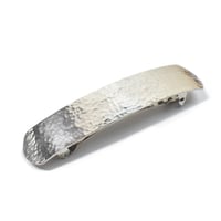 槌目模様 シルバー バレッタ Ｌサイズ