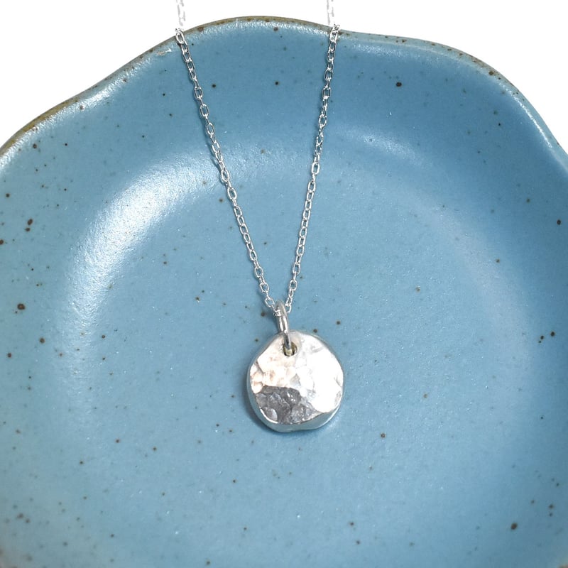 槌目模様 シルバープチネックレス tu-05 | シルバーアクセサリー