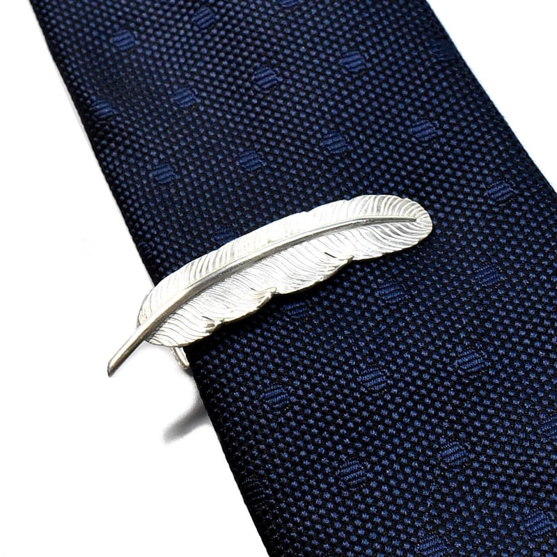 手彫り フェザー シルバー ネクタイピン | シルバーアクセサリー工房アンク