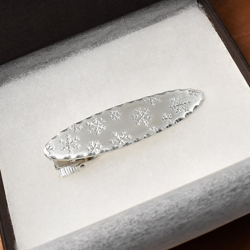 雪の結晶 楕円形 シルバーネクタイピン ストール、スカーフ留めにも