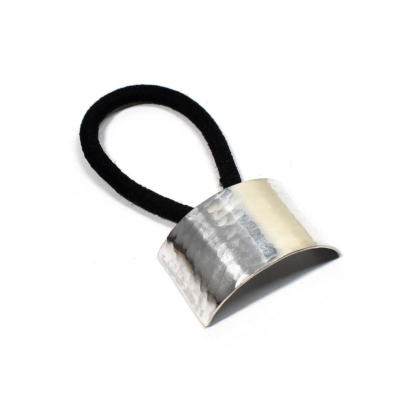 一つ結び用・槌目模様シルバーヘアゴム | シルバーアクセサリー工房アンク 