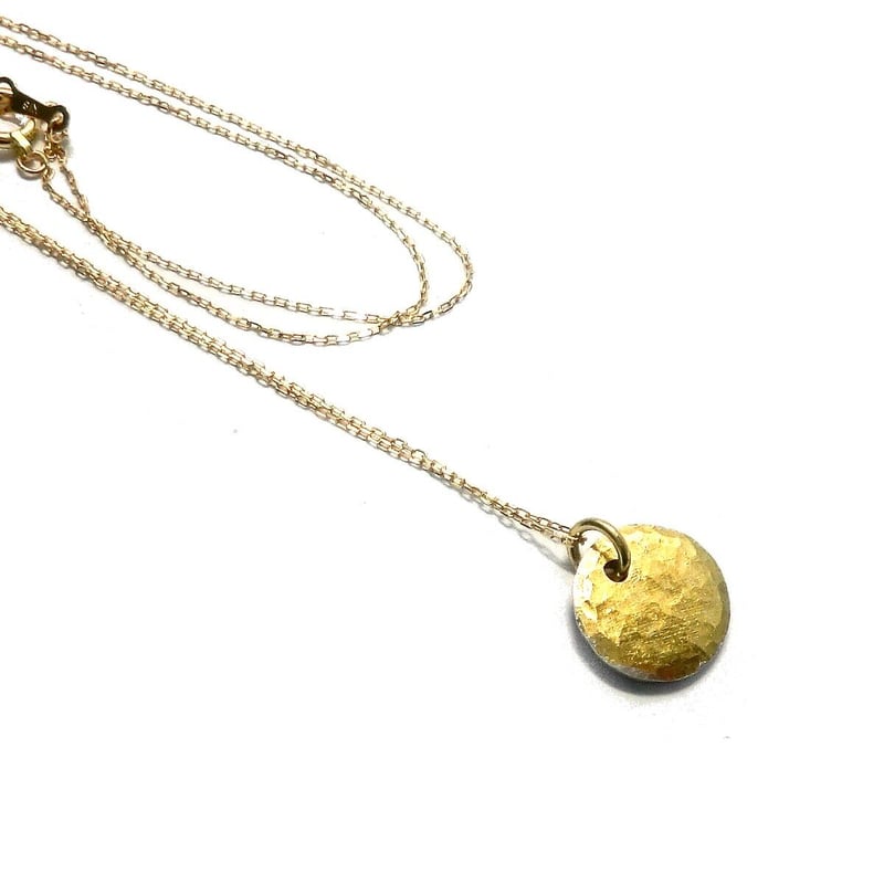 K24金箔 Gold 打ち込み象嵌 ゴールドプチペンダントトップ | シルバー