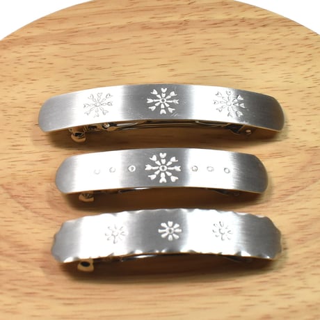 3つの花模様 シルバーバレッタ Sサイズ