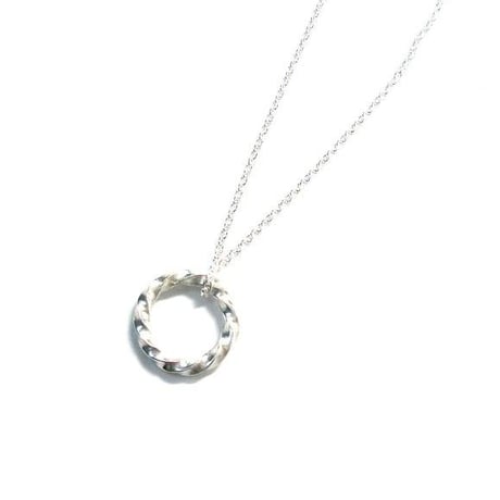 捻りリングシルバーネックレス　メンズ用   50ｃｍ