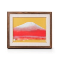 陶額 赤富士桜絵 陶額 赤富士桜絵