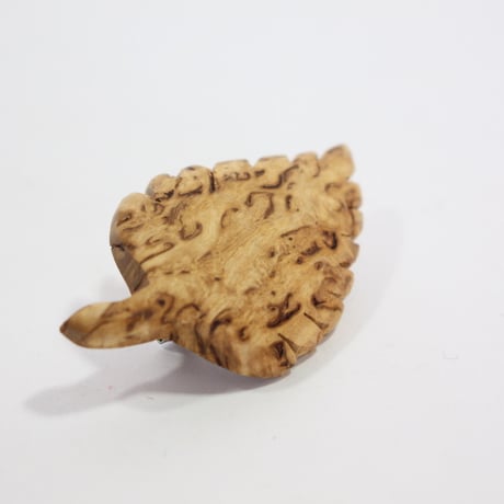 【Wood Jewel】【新品】フィンランド「ウッドジュエル」ブローチ "Leaf（葉）” 250701-021