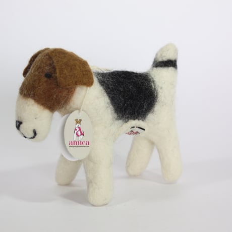 【Amica Felt】【新品】「アミカフェルト」"Fox Terrier（フォックステリア）”人形 Mサイズ 250701-121