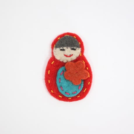 【Amica Felt】【新品】「アミカフェルト」"Russian Doll”ブローチ 250701-010
