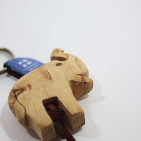【Wood Jewel】【新品】フィンランド「ウッドジュエル」キーリング "Elephant （像）” 250701-053