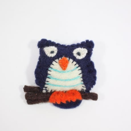 【Amica Felt】【新品】「アミカフェルト」"Owl”ブローチ 250701-037