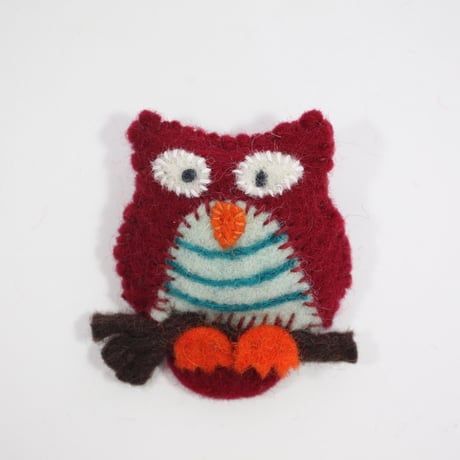 【Amica Felt】【新品】「アミカフェルト」"Owl”ブローチ 250701-049