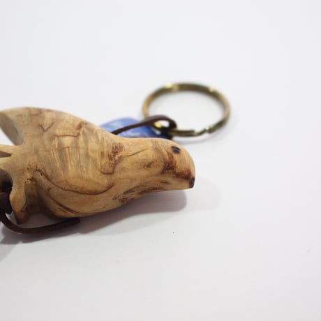 【Wood Jewel】【新品】フィンランド「ウッドジュエル」キーリング "Dove（鳩）” 250701-104