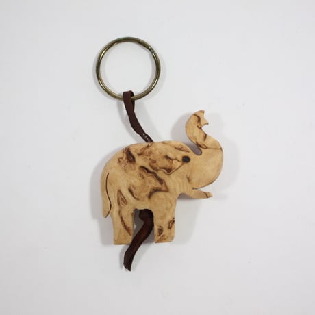 【Wood Jewel】【新品】フィンランド「ウッドジュエル」キーリング "Elephant （像）” 250701-065