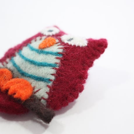 【Amica Felt】【新品】「アミカフェルト」"Owl”ブローチ 250701-049