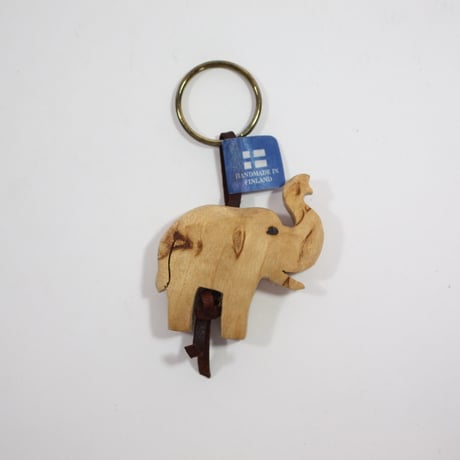 【Wood Jewel】【新品】フィンランド「ウッドジュエル」キーリング "Elephant （像）” 250701-053
