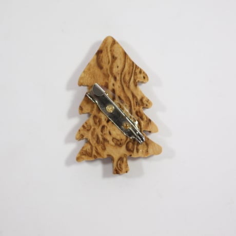 【Wood Jewel】【新品】フィンランド「ウッドジュエル」ブローチ "Spruce（唐檜）” 250701-013