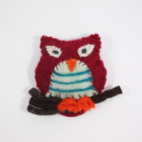 【Amica Felt】【新品】「アミカフェルト」"Owl”ブローチ 250701-034