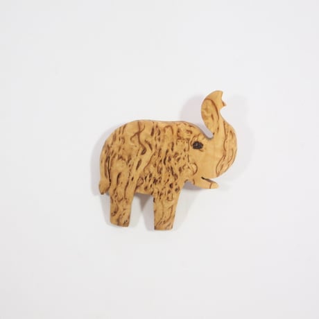 【Wood Jewel】【新品】フィンランド「ウッドジュエル」ブローチ "Elephant ”250701-003