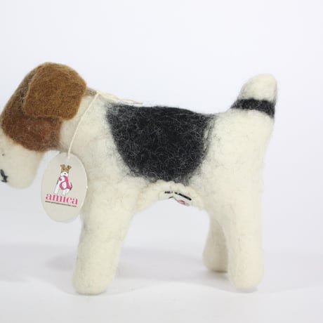 【Amica Felt】【新品】「アミカフェルト」"Fox Terrier（フォックステリア）”人形 Mサイズ 250701-121