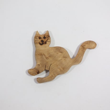 【Wood Jewel】【新品】フィンランド「ウッドジュエル」マグネット "Cat（猫）” 250701-94
