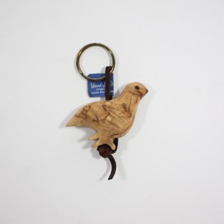 【Wood Jewel】【新品】フィンランド「ウッドジュエル」キーリング "Dove（鳩）” 250701-104