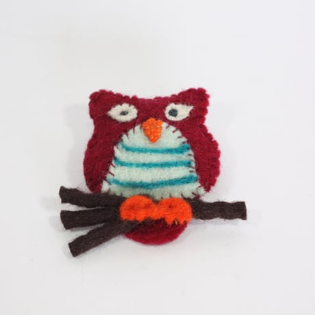 【Amica Felt】【新品】「アミカフェルト」"Owl”ブローチ 250701-035