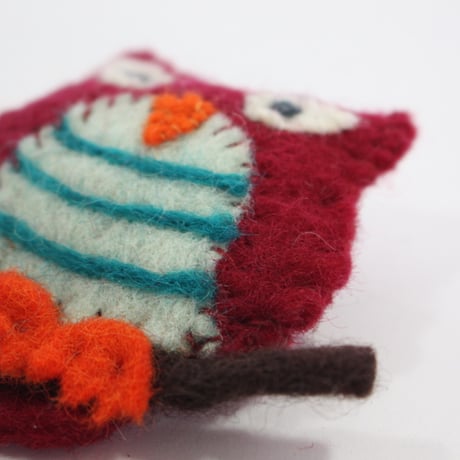 【Amica Felt】【新品】「アミカフェルト」"Owl”ブローチ 250701-034