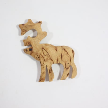 【Wood Jewel】【新品】フィンランド「ウッドジュエル」マグネット "Reindeer（トナカイ）” 250701-154