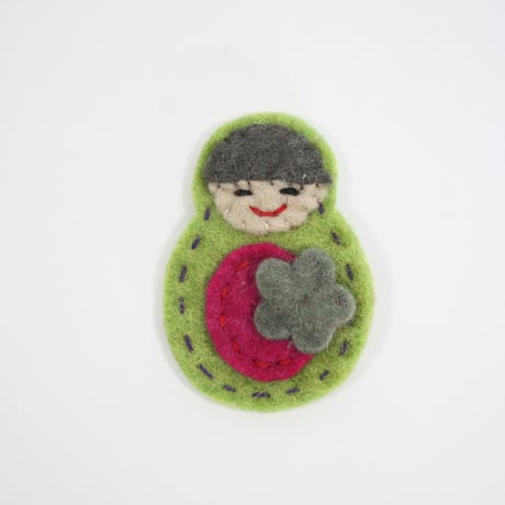 【Amica Felt】【新品】「アミカフェルト」"Russian Doll”ブローチ 250701-012