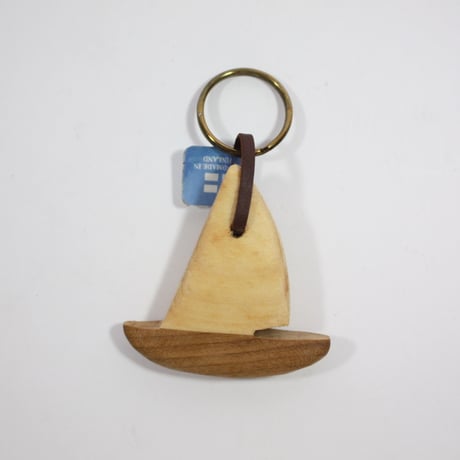 【Wood Jewel】【新品】フィンランド「ウッドジュエル」キーリング "Sailboat（帆ボート）” 250701-067