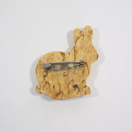 【Wood Jewel】【新品】フィンランド「ウッドジュエル」ブローチ "Hare（ノウサギ）” 250701-001