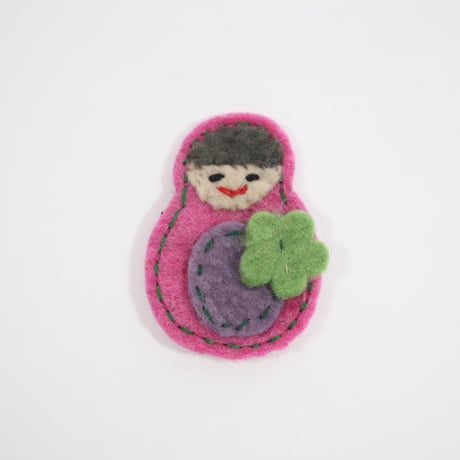 【Amica Felt】【新品】「アミカフェルト」"Russian Doll”ブローチ 250701-015