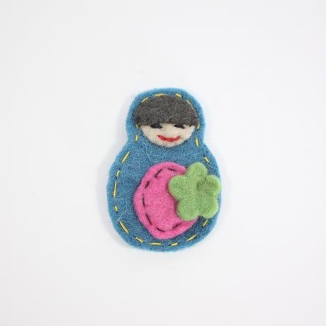 【Amica Felt】【新品】「アミカフェルト」"Russian Doll”ブローチ 250701-005