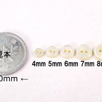 小さい貝ボタン 白蝶貝 まっ平ら型 SH1120 2穴 4mm〜　10個セット　SH-1120S