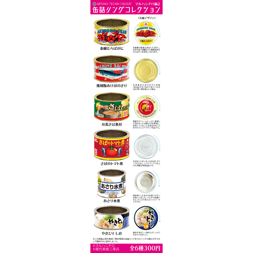 ATC 缶詰リングコレクション <マルハニチロ編2> | 株式会社いき ATC 缶詰リングコレクション <マルハニチロ編2> | 株式会社いき