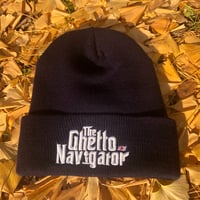 THE GHETTO NAVIGATOR beanie / Navy × White