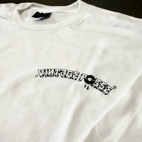 VINTAGE POSSE × Rum Artworks "AOI" long sleeve Tee shirts / White × Red