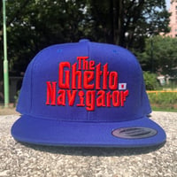 THE GHETTO NAVIGATOR snapback cap / Royal Blue × Blood Orange