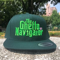 THE GHETTO NAVIGATOR snapback cap / Green × Neon Green