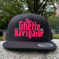 THE GHETTO NAVIGATOR snapback cap / Black × Neon Pink