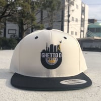 GHETTO D logo snapback cap /  Off White + Black